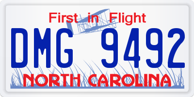 NC license plate DMG9492