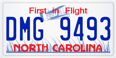 NC license plate DMG9493