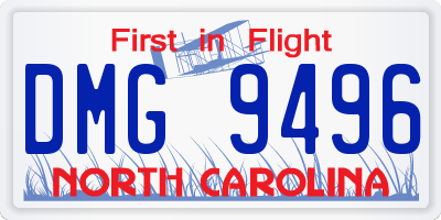 NC license plate DMG9496