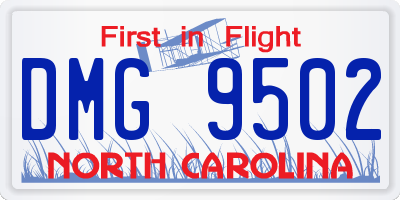 NC license plate DMG9502