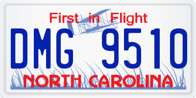 NC license plate DMG9510