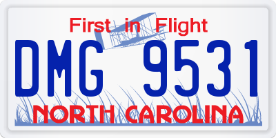 NC license plate DMG9531