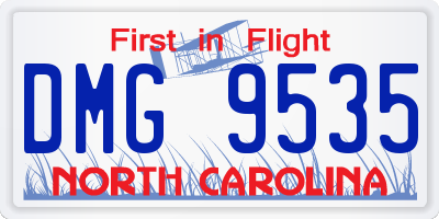 NC license plate DMG9535