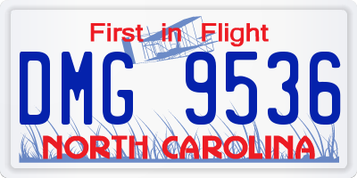 NC license plate DMG9536