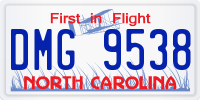 NC license plate DMG9538