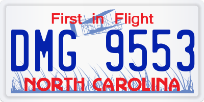 NC license plate DMG9553