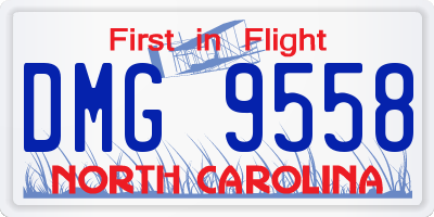 NC license plate DMG9558