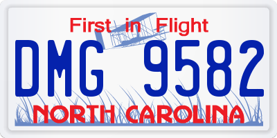 NC license plate DMG9582