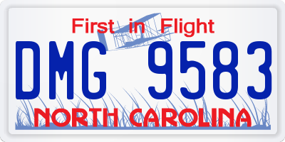 NC license plate DMG9583