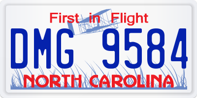 NC license plate DMG9584