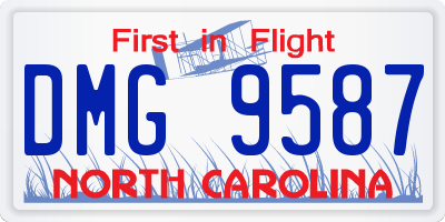 NC license plate DMG9587