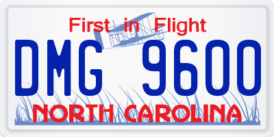 NC license plate DMG9600