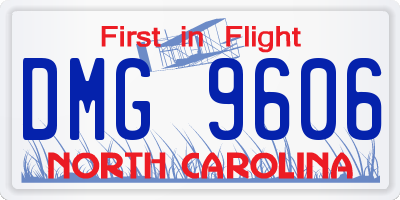 NC license plate DMG9606