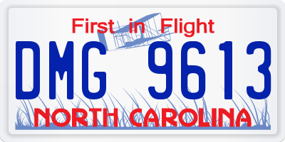 NC license plate DMG9613