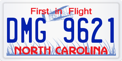 NC license plate DMG9621