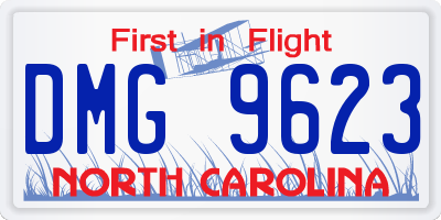 NC license plate DMG9623