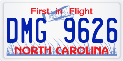 NC license plate DMG9626