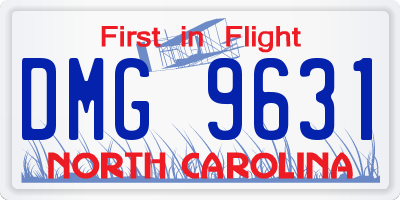 NC license plate DMG9631