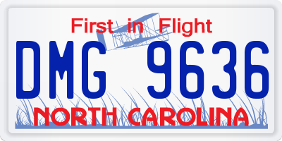 NC license plate DMG9636