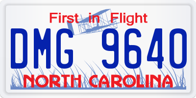 NC license plate DMG9640