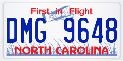 NC license plate DMG9648
