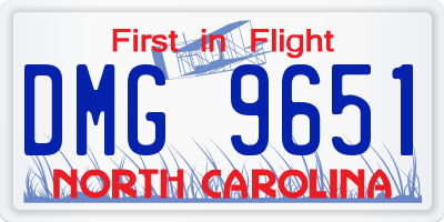 NC license plate DMG9651