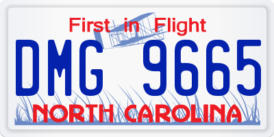 NC license plate DMG9665