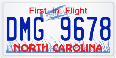 NC license plate DMG9678