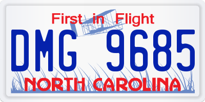 NC license plate DMG9685