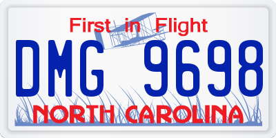 NC license plate DMG9698