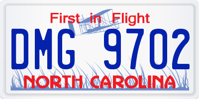 NC license plate DMG9702