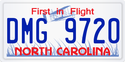NC license plate DMG9720