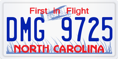 NC license plate DMG9725