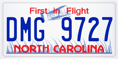 NC license plate DMG9727