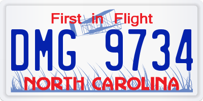 NC license plate DMG9734