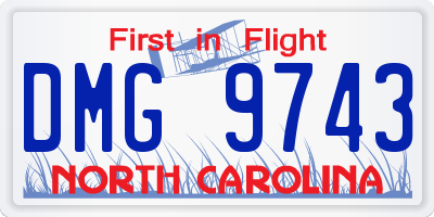 NC license plate DMG9743