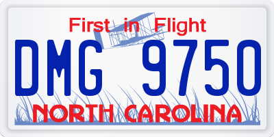 NC license plate DMG9750