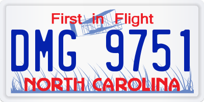 NC license plate DMG9751