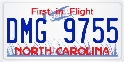 NC license plate DMG9755