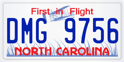 NC license plate DMG9756