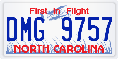 NC license plate DMG9757