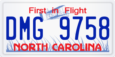 NC license plate DMG9758