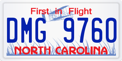 NC license plate DMG9760