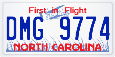 NC license plate DMG9774