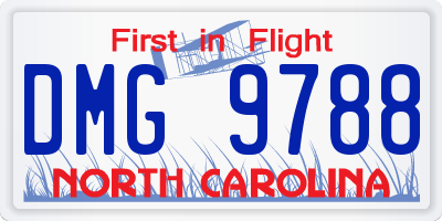 NC license plate DMG9788