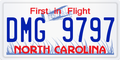 NC license plate DMG9797
