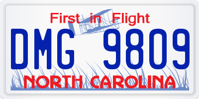 NC license plate DMG9809