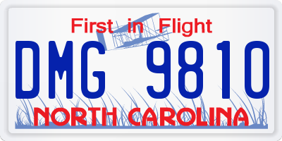 NC license plate DMG9810