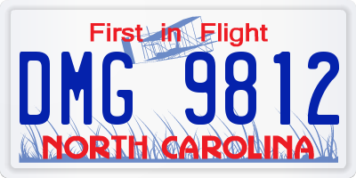 NC license plate DMG9812