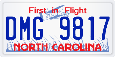 NC license plate DMG9817